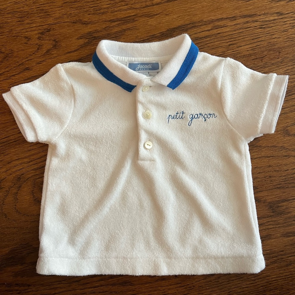 Jacadi velour terry polo. Size 3months.